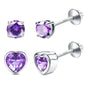 CASSIECA S925 Sterling Silver Birthstone Earrings