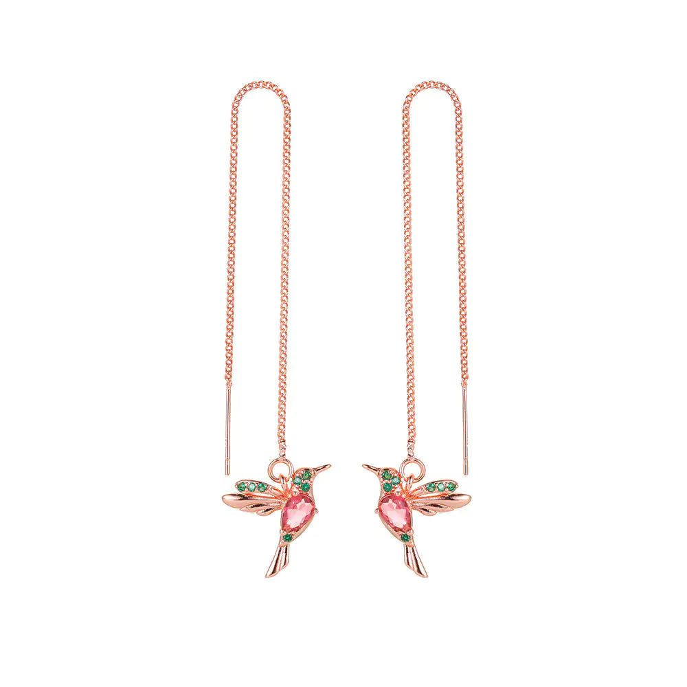 Fashion Jewelry Long Hanging Hummingbird Earrings