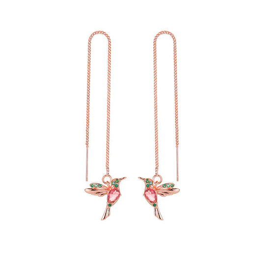 Fashion Jewelry Long Hanging Hummingbird Earrings